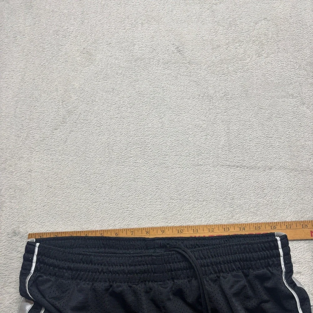 Y2K Dazzle Nike Mens XL Basketball Shorts Black Silver Mesh Athletic Gym Swoosh